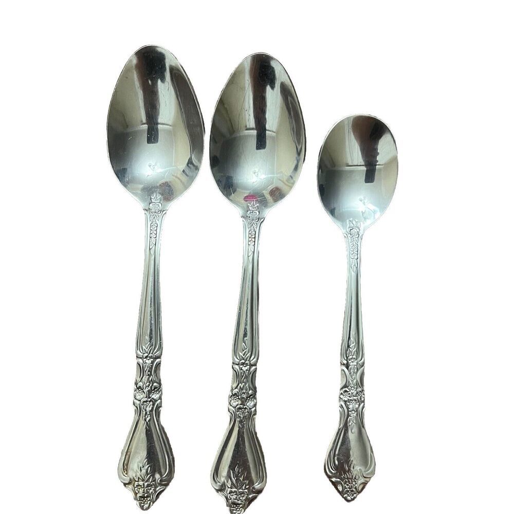 SET OF 3 JC PENNEY HOME COLLECTION STAINLESS STEEL  SPOONS
